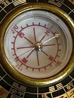 Vintage Chinese Feng Shui Dragon Compass Brass Black Symbols Red Magnetic Used