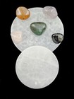 Natural Selenite Crystal Round Circle Charging Plate 2 7    3 9  Inches