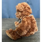 Unipak Swirly Brown  Teddy Bear Plush Jwithcheckered Ribbon Bow