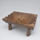 Antique Wooden Bowl Vintage Teak Wood Primitive Rustic Decor Collectible