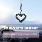 Car Heart Hanging Accessory  Sparkling Rhinestones-encrusted Love 1 Pc Black