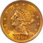 1904  2 50 Liberty Gold Quarter Eagle - Pcgs Ms-63  Old Green Holder  Pretty  Pq