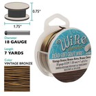 7 Yards Tarnish Resistant Vintage Bronze 18 Gauge Round Wire Wrapping