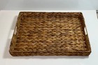 21 X 15    Large Brown Hyacinth Water Sea Grass Rectangular Basket Handles Vintage