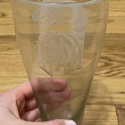 Disney The Cheshire Cat And  sam  Beer Glass Etched Character 9in Tall Glassware