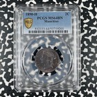 1890-h Mauritius 2 Cents Pcgs Ms64bn Lot g3706 Choice Unc 