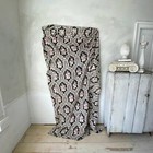 French Antique Fabric 1880 Heavyweight Twill Weave 1880 Black Pink Floral Patte