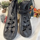 Rutherford Irish Step Dance Soft Shoes Ghillies Leather Soles - Size 6 Black 