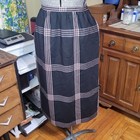 1960s Weathervane Pure Wool Plaid Skirt - Vintage Black   Pink Usa-made Small