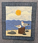 Hand Made Art Quilt   Wall Hanging   seagulls     17  X 19 