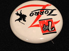 Vintage 1957 Zorro 7up Pin Button Walt Disney Productions Disneyana