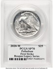 2020-w Palladium Eagle 1 Oz Burnished Fs Reagan Legacy Series Michael Reagan   