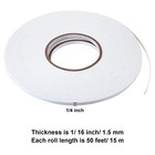  2 Rolls Double Sided Foam Tape Pe Foam Tape Sponge 1 4 Inch By 50 Feet White