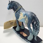 Horse Of A Different Color -woodland Santa- Blue Christmas Santa Statue Figurine