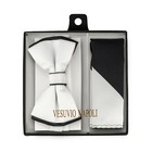 Bow Tie Handkerchief Set Two Tone Solid Color Design Bowtie Hanky Pocket Square