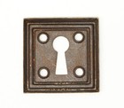 Art Deco Pressed Brass Square Door Keyhole Cover