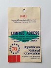 Republican National Convention 1976 Limited Access Paper Ticket Pass Vintage