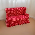 Artisan Red Polka Dot Sofa Anne Ruff Dollhouse Miniature Furniture Signed 1 12