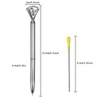 8 Pcs Metal Ballpoint Pen With Big Diamond crystal Office Supplies Gift Black   