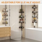 Corner Shower Racks For Inside 4-tier Shelves With Pole Bath Caddy Storage black