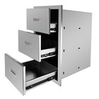 16 w X 28 5 h X 20 5 d Stainless Steel Drawers For Outdoor Kitchen   triple Access