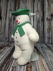 Vtg Eden The Snowman 8    Stuffed Plush Raymond Briggs Green Hat Scarf Small White