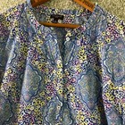 Talbots Tops Womens Medium Petite Floral Long Sleeve V Neck Lightweight Festival