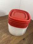 1 25 Cup Rubbermaid Containers W  Red Lids Lot Of 5 4x4   