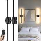 28in Led Wall Sconce With Remote Dimmable 3-color Temperature Usb Rechargeable