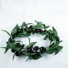 Vintage 1990 s Green Black Kukui Nuts Hawaii Floral Hula Dance Leis Headband