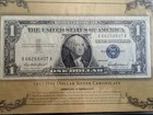 1957 One Dollar Silver Certificate Blue Seal Bill In Gold Foil Display Wallet 21