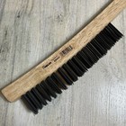 Weiler 44053 Curved Handle Scratch Brush 14  3x19 Rows Steel Wire Wood Handle