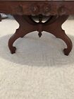 Antique Victorian Wood Coffee Table W  Marble Top