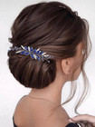 Crystal Bride Wedding Hair Comb Blue Rhinestones Bridal Hair Clip Sparkly Hair