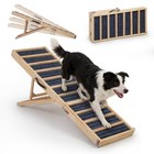 55  Folding Dog Ramp Wooden Portable Pet Ramp Non-slip For Bed Couch Adjustable