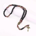 Bronze St Michael Rosary With Black Beads Heavy Duty Catholic Paracord Rosary
