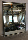 Antique Vintage Nickel Over Brass Framed 18x24 Vanity Mirror Old 821-25b