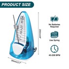 Mechanical Metronome Musical Timer For Piano Guitar transparent Blue