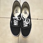 Vans Authentic Men s Black Canvas Lace-up Sneakers White Rubber Sole