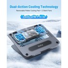 Metfut Laptop Cooling Pad With Fan Laptop Cooler Cooling Laptop Stand Black