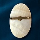 Antique Victorian Brooch Mother Of Pearl Shell Pin Oval C Clasp