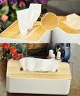 Wood Tissue Box Cover For Disposable Paper Facial Tissues Wooden Rectangular Tis