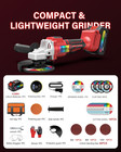 Cordless 4-1 2 Power Angle Grinder For Dewalt 20v Max Battery Brushless 9000 Rpm