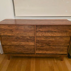 Rustic 6 Drawer Dresser Vintage Bevel Double Dresser Chest Sideboard Cabinet