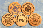 Lot Of 5 Vintage Mississippi Wooden Nickels Tokens Wood Coin Collection Ms