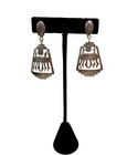 Antique Navajo Native South American Sterling Silver Chandelier L Earrings Screw