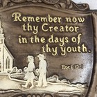 Vintage Ceramic Wall Plaque Religious Decor Eccl 12 1 Remember Now Thy Creator