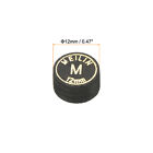 4pcs 12mm Pool Cue Tips Medium Laminated Glue-on Billiard Stick Tips  Black