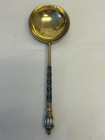 Antique Russian Silver 84 Cloisonne Enamel Large And Heavy Spoon  81 Grams