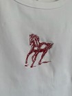Embroidery By Me  Free Assembly Cap Sleeve Tee Size L  12-14  White With Red